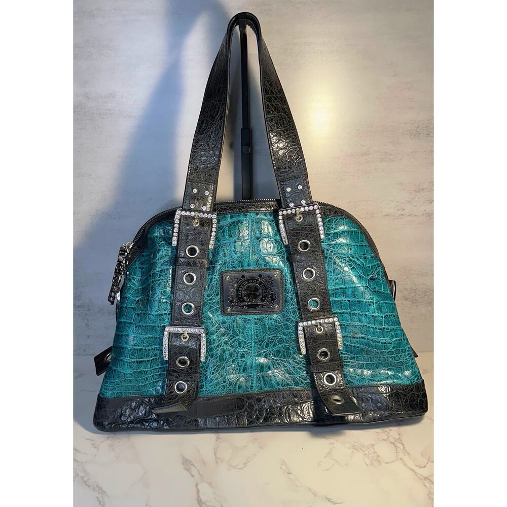 Rare Juicy Charm And Luck Leather Green And Black Women’s Purse